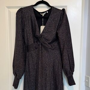 Boden Black Long Sleeve Glitter Dress